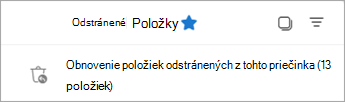 Ak chcete zobraziť priečinok Obnoviteľné položky, vyberte položku Obnoviť položky odstránené z tohto priečinka.