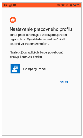 Nastavenie pracovného profilu