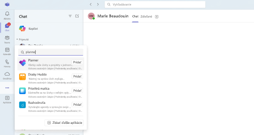 Snímka obrazovky s postupom, ako pridať funkciu Copilot do Plannera.