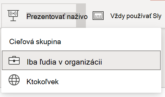 Výber publika pre živú prezentáciu