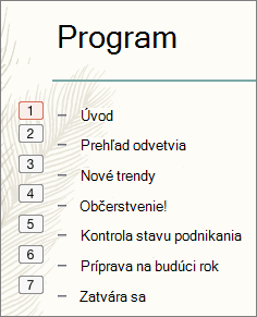 Each bullet in the list show the order of animations in a small box to the left