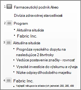 Zobrazenie prehľadu v PowerPointe.