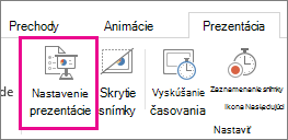 Tlačidlo Nastaviť prezentáciu
