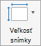 Zobrazuje tlačidlo Veľkosť snímky