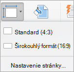 Zobrazí sa ponuka Veľkosť snímky