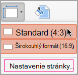 Kliknite na položku Nastavenie strany