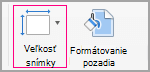 Kliknutie na položku Veľkosť snímky
