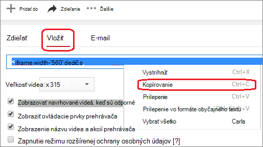Kopírovanie vloženého kódu iCode