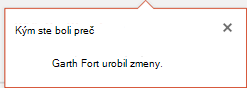Snímka obrazovky zobrazujúca bannerovú správu