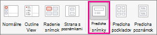 Príkaz predlohy snímky v PowerPointe pre Mac