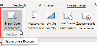 Vyberte položku Skúšať s Koučom.