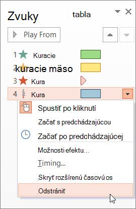 Odstránenie efektu animácie
