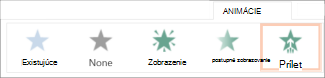Výber efektu animácie