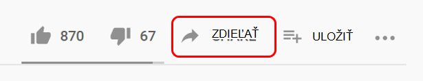 Zdieľanie cez YouTube