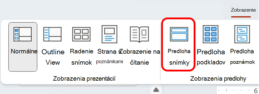 Snímka obrazovky zobrazujúca predlohu snímky 2