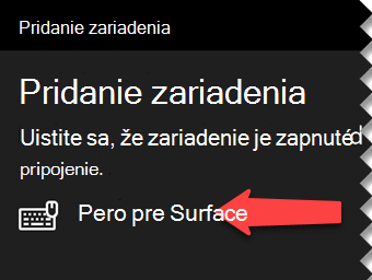 Vyberte digitálne pero, aby Windows vedel, že ho chcete pripojiť k počítaču cez Bluetooh