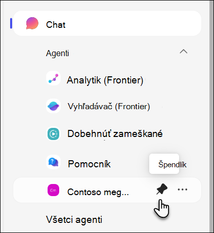 Snímka obrazovky pripnutia agenta