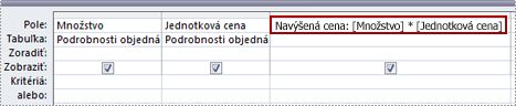 Použitie výrazu na vytvorenie vypočítavaného poľa v dotaze.