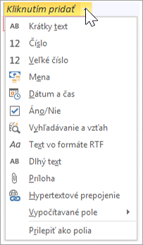 Pridajte nový stĺpec tabuľky, zadajte výraz Vyhľadávanie a Vzťah