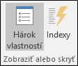 Skupina Zobraziť alebo skryť na karte Návrh v Accesse