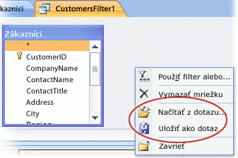 Možnosti špeciálneho filtra