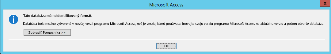 Chyba neidentifikovaného formátu