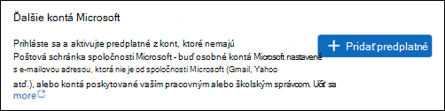 Snímka obrazovky s možnosťou Pridať predplatné