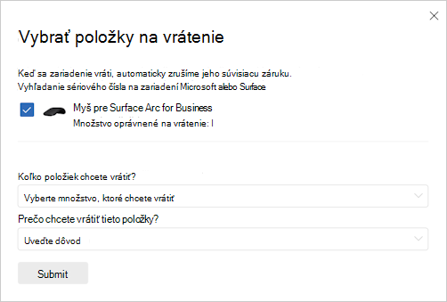 Snímka na výber návratu.