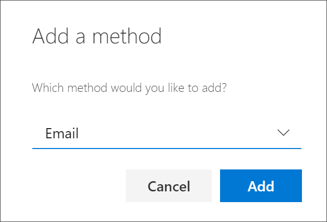 Pole Pridať metódu s vybratou možnosťou E-mail
