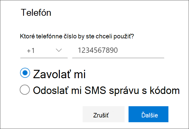 Pridanie telefónneho čísla a výber telefonických hovorov