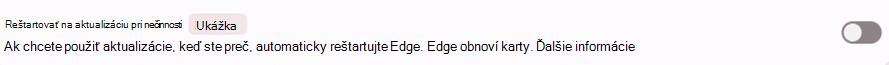 Snímka obrazovky zo stránky nastavení Edgeu.