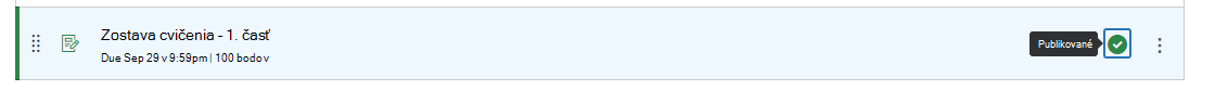 Publikovanie priradenej úlohy