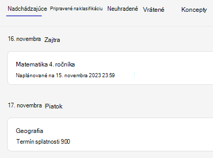 Priradené úlohy