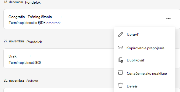 Snímka obrazovky s umiestnením možnosti odstránenia.