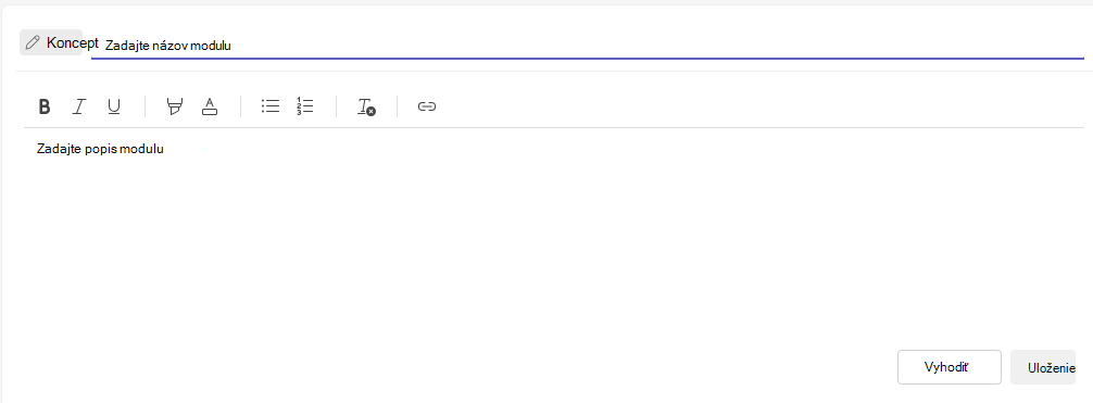 Snímka obrazovky poľa popisu.