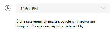 úprava časovej osi priradenej úlohy