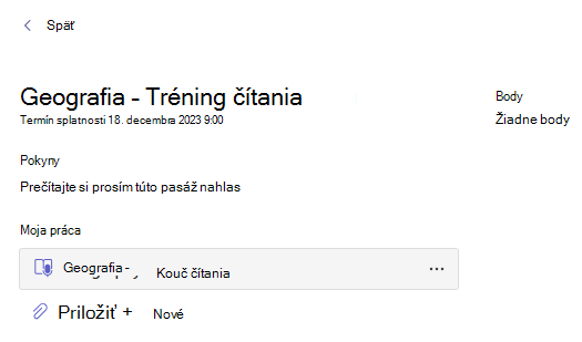 Snímka obrazovky zobrazujúca známku