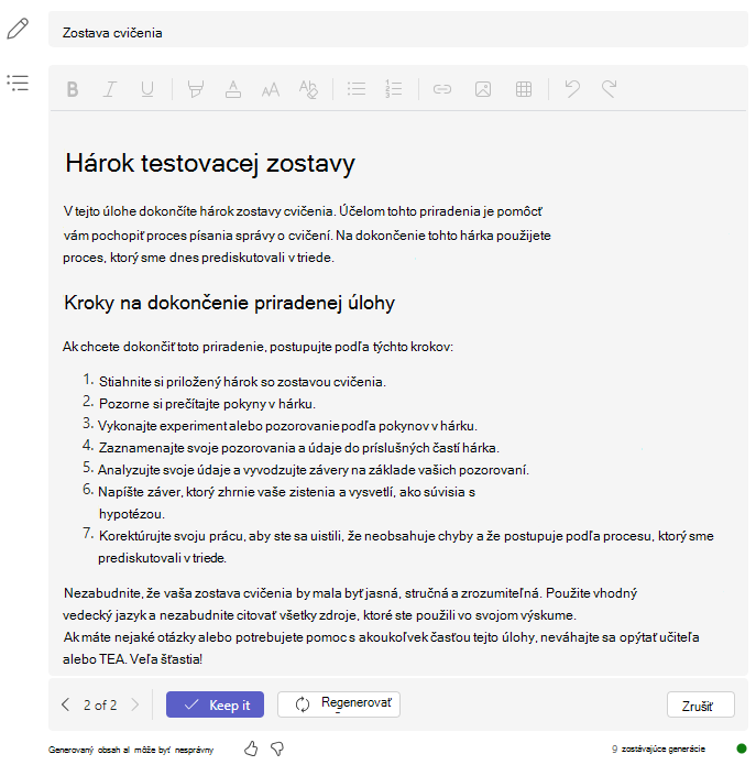Kroky laboratórnej zostavy