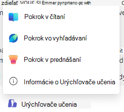 Snímka obrazovky urýchľovačov výučby.