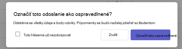 Označiť ako ospravedlnené