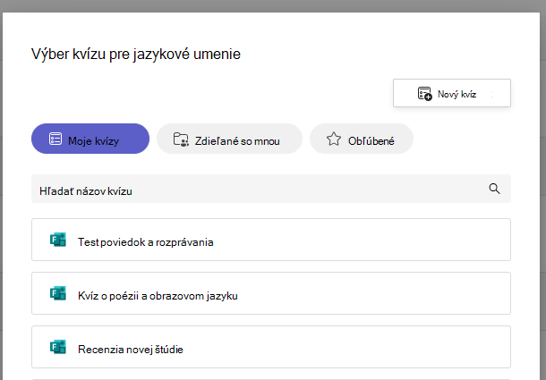 Snímka obrazovky s kvízom.