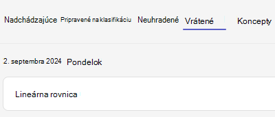 Vrátená priradená úloha