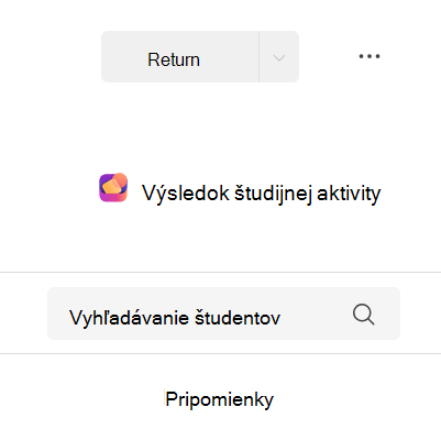 Snímka obrazovky s výsledkom študijnej aktivity.