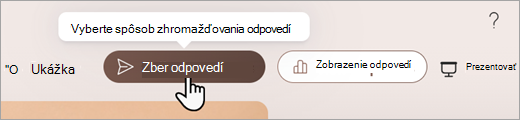 Snímka obrazovky zobrazujúca, kde môžete nastaviť spôsob zhromažďovania odpovedí v Microsoft Forms.