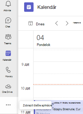 Snímka obrazovky zobrazujúca možnosť Ďalšie aplikácie.
