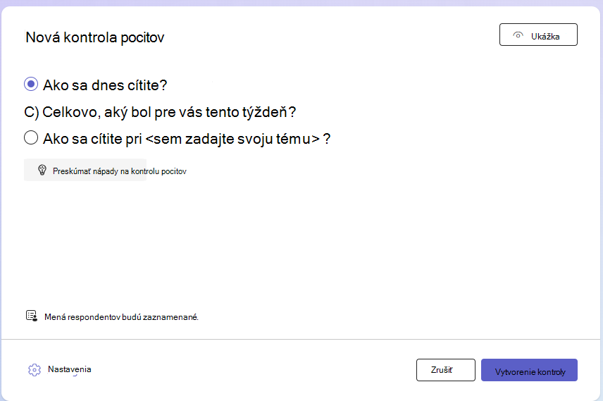 Snímka obrazovky s novou kontrolou projektu.