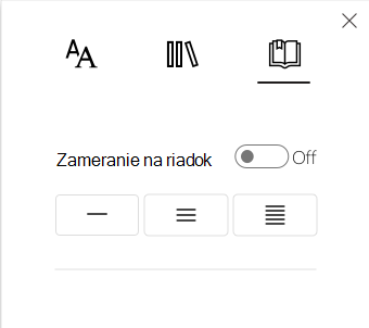 Snímka obrazovky so zameraním na riadok.
