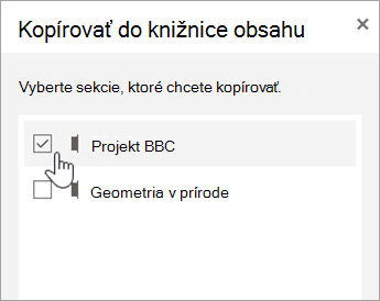 Vyberte sekcie, ktoré chcete kopírovať.