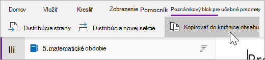 Vyberte položku Kopírovať do knižnice obsahu.