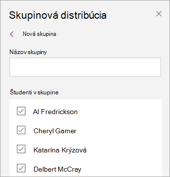Začiarknite políčka vedľa mien študentov.